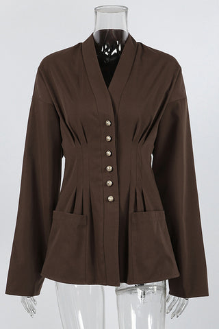 Tailored Button-Front Blazer