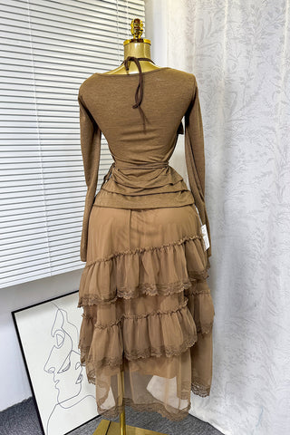 Elegant Layered Skirt Set