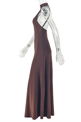 Sleeveless High-Neck Maxi Dress