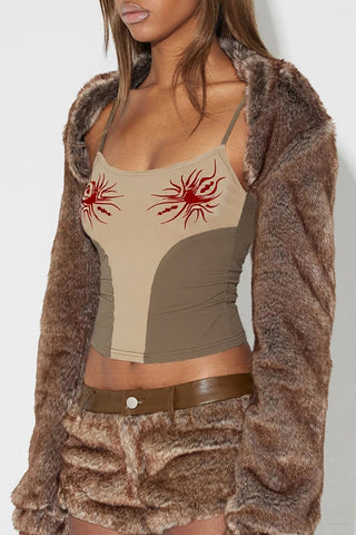 Graphic-Pattern Tank Top