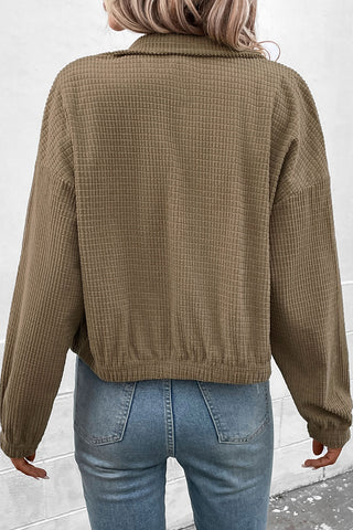 Casual Textured Zip-Up Jacket