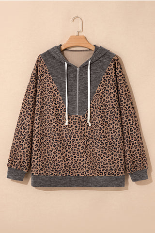 Stylish Zip-Up Leopard Hoodie