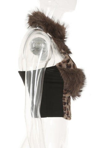 Furry Sleeveless Leopard Tank