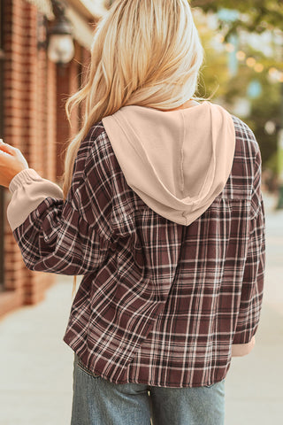 Plaid V-Neck Sweatshirt