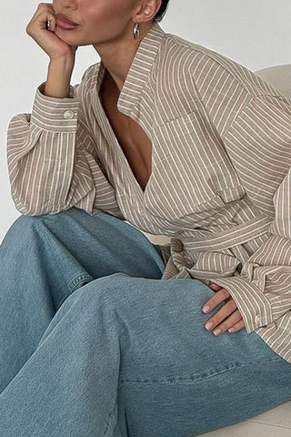 Striped Long Sleeve Tunic Top