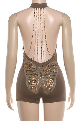 High-Neck Halter Romper