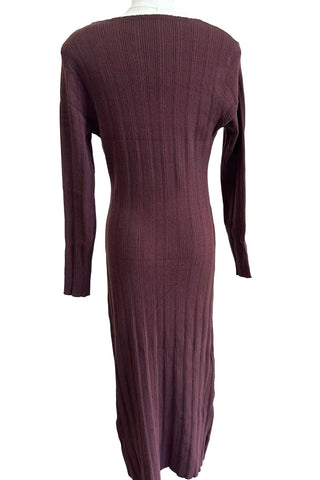 Keyhole Front Ribbed Casual Dress