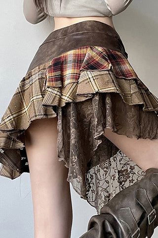 Asymmetrical Layered Mini Skirt