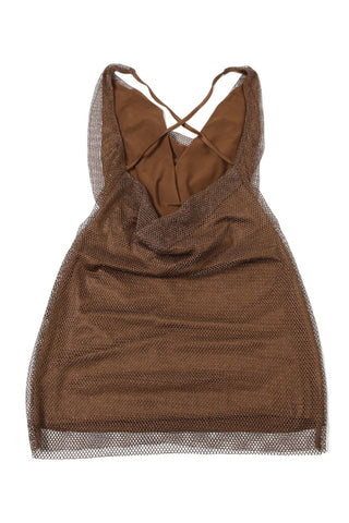 Strappy Mesh Layered Mini Dress