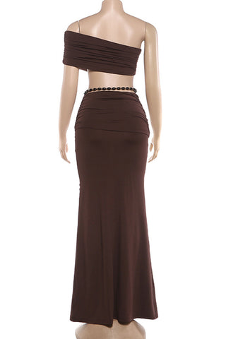Strapless Skirt Set with Embellishments