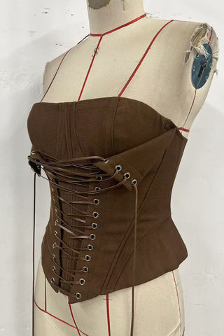 Lace-Up Corset Tank Top