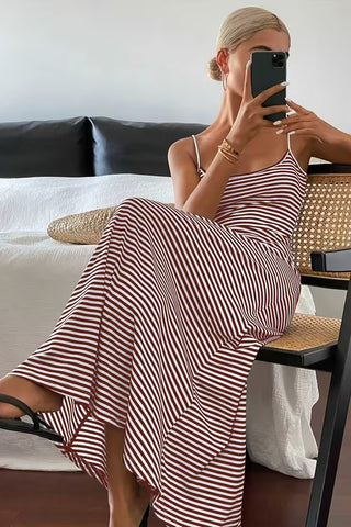 Striped Sleeveless Maxi Dress