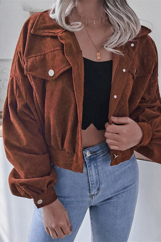 Button-Front Corduroy Jacket
