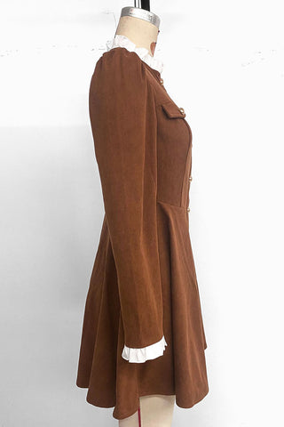 Vintage Button-Front Casual Dress