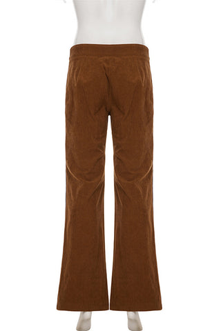Wrap-Tie Flare Casual Pants