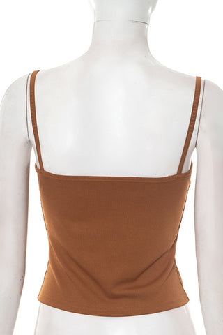 Ribbed Cami with Beaded Straps