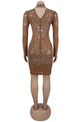 Embellished Illusion Evening Dress