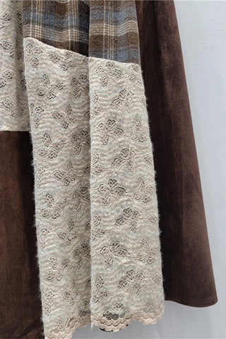 Patchwork Skirt with Elastic Waist