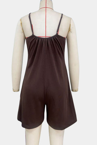 Casual Sleeveless Romper with Pockets