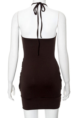 Draped Halter Casual Dress