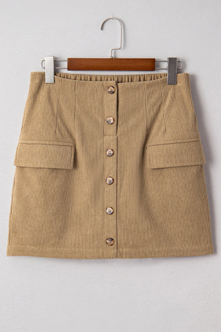 Button-Front Mini Skirt