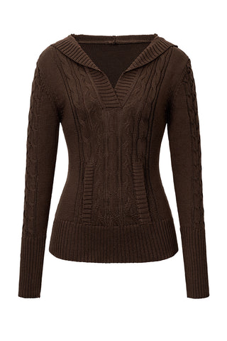 Cable Knit V-Neck Sweater