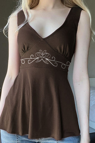 Floral V-Neck Tank Top