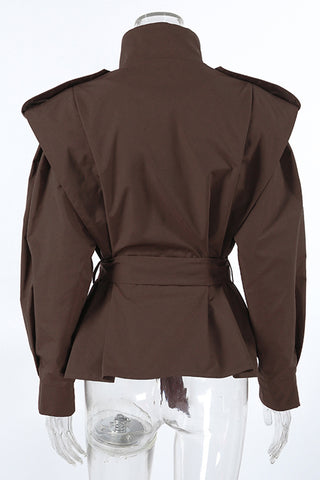 Elegant Belted Blazer Jacket