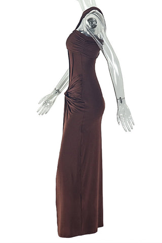 Asymmetric Draped Evening Dress