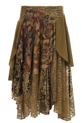 Layered Floral Midi Skirt