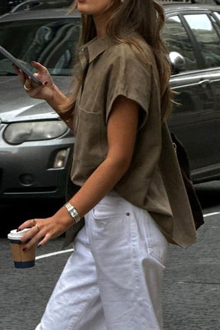 Short-Sleeve Oversized Shirt