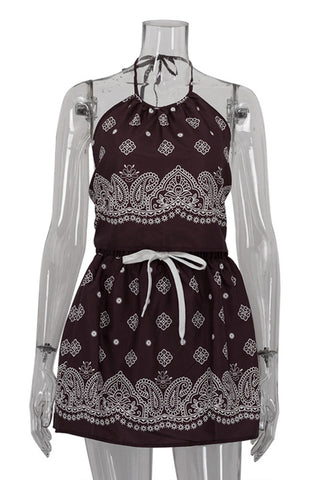 Halter-Neck Bandana Skirt Set