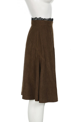 Lace Trimmed Midi Skirt