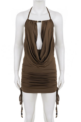 Halter Open-Back Casual Dress