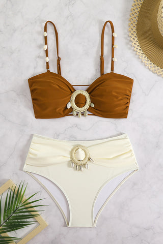 Shell Ring High-Waist Bikini Set