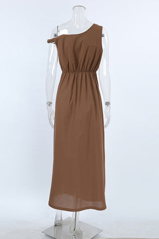 Elegant One-Shoulder Casual Dress