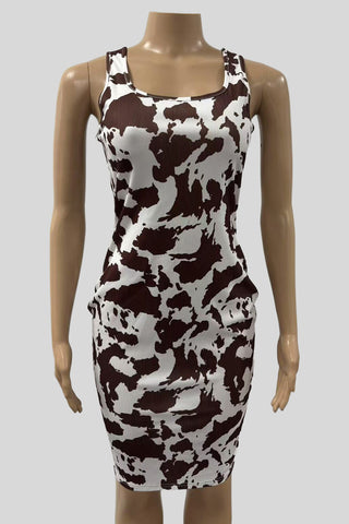Sleeveless Printed Midi Dress