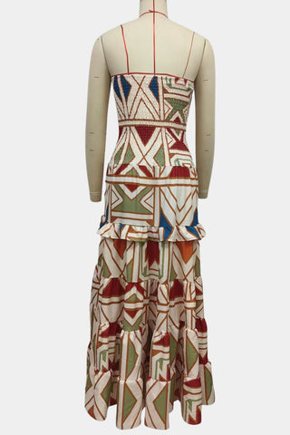 Strapless Geometric Vacation Dress