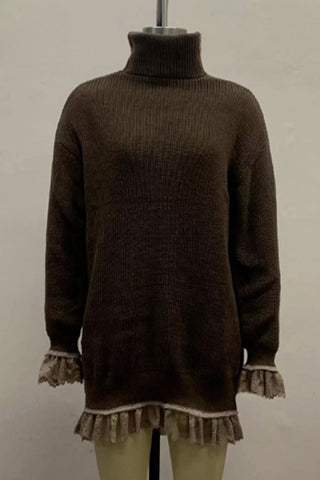 Ruffle Trim Sweater Dress