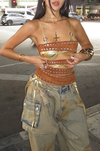 Studded Strapless Corset Top