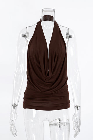 Draped Halter Tank Top