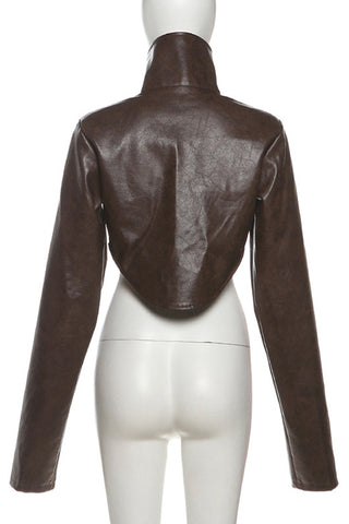 High-Collar Cropped Jacket