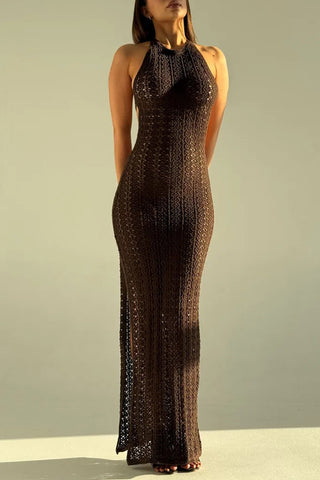 Open-Back Crochet Beach Dress