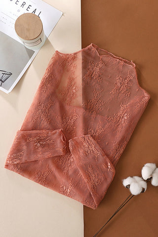 Sheer Lace Long Sleeve Top