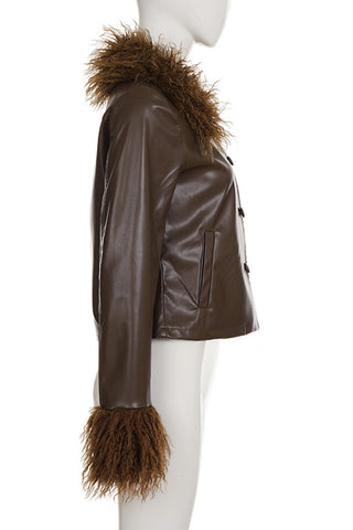 Fur Collar Leather Jacket