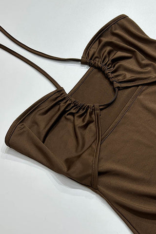 Halter Cutout Evening Dress