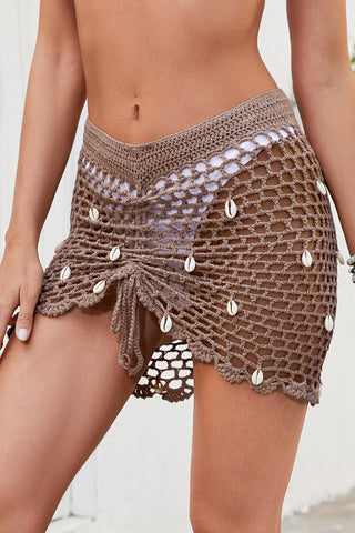 Crochet Drawstring Beach Cover-Up Skirt