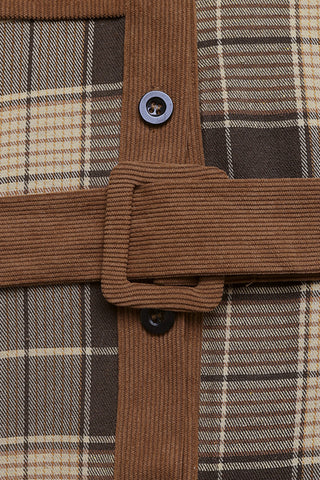 Belted Plaid Button-Front Dress