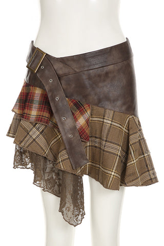 Asymmetrical Layered Mini Skirt