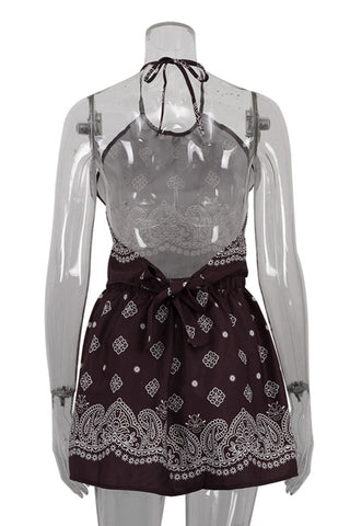 Halter-Neck Bandana Skirt Set